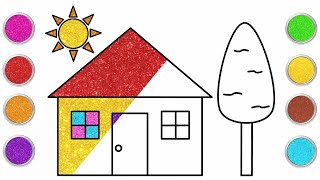 🏠How to Draw a House Step By Step  Draw picture of a house  Easy Drawing for Kids [upl. by Lenora]