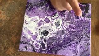 Violeta Real Uso de Aceite 3 en 1 en Todos los Colores Arte Acrilico Fluido Pouring  Tip 137 [upl. by Olegnad]