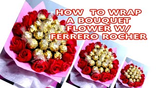 FLOWER BOUQUET WITH FERRERO ROCHER II HOW TO MAKE BEAUTIFUL BOUQUET [upl. by Bennet]