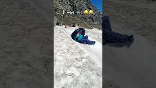 Snow activities in manali 🔥 manali himachal snowfall trending shorts [upl. by Enyrehtak369]