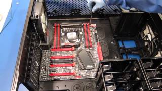 x99 PC Build 12 ASUS Rampage V Extreme X99 Motherboard installation [upl. by Ydwor]