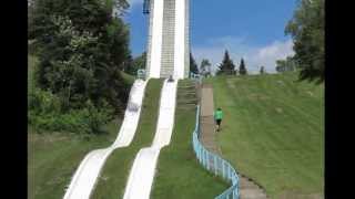 Dave on Everest waterslide at Village Vacances Valcartier by DoubleBarrelled Travel [upl. by Elaval920]