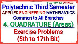 Quadrature AreasExercise Problems 5th to 17th BitPolytechnic 3rd Semester [upl. by Raseta365]