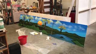 Acrylic painting Mural for the Model school in Berkeley Part 2 [upl. by Chryste666]