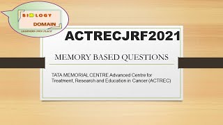 ACTREC JRF II EXAM PATTERN II MEMORY BASED QUESTIONS [upl. by Reiners262]