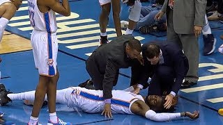 Nerlens Noel INJURY  SCARY FALL  Timberwolves vs Thunder  January 8 2019  201819 NBA Season [upl. by Tanney528]