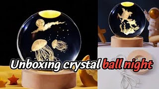 unboxing and review crystal ball night lamp under 250 Rj tech [upl. by Boorer132]