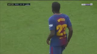 Umtiti injury vs Celta Vigo [upl. by Perkoff]