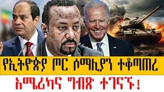 የተፈራው ሆነ አሜሪካ ለግብጽ የጦር መሳሪያ እሰጣለሁ አለች የኢትዮጵያ ጦር የሶማሊያን አየር ማረፊያ ተቆጣጠረ  Ethiopia [upl. by Dorrej841]