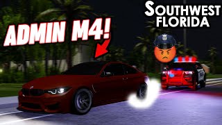 RUNNING FROM COPS IN AN ADMIN M4 AGAIN  ROBLOX  Southwest Florida [upl. by Alet]