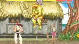 Street Fighter 2 gameplay Ryu vs Blanka [upl. by Eigroeg]