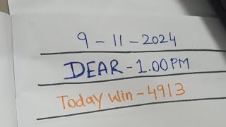 9112024  dear 100 pm  Nagaland State Lottery  Sambad  live result  morning  today [upl. by Christianity]