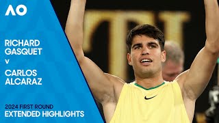 Richard Gasquet v Carlos Alcaraz Extended Highlights  Australian Open 2024 First Round [upl. by Akined]