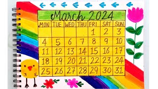 DIY March CALENDAR 📆 Bullet Journal  Decoration Organization Ideas ✨✨March Month Calendar 📆🗓️ [upl. by Peggy]