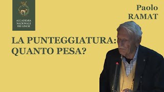 La punteggiatura quanto pesa Paolo Ramat [upl. by Eanaj]