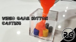 Casting Custom Video Game Buttons out of Resin two part mold tutorial [upl. by Nnalyrehs]