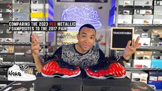 Comparing the 2023 red metallic Foamposites to the 2017 pair [upl. by Erinna]