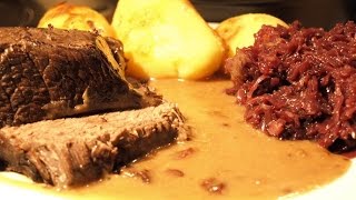 Sauerbraten mit einer leckeren Sahnesauce [upl. by Pansy]