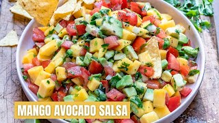 How To Make Mango Avocado Salsa Easy  Blondelish [upl. by Lertram19]