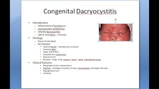 Ophthalmology 401 a Congenital DaCryoCystitis [upl. by Eicnahc]