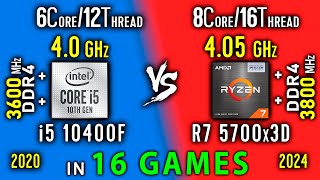 i5 10400F vs Ryzen 7 5700x3D Test in 16 Games or i5 10400 vs R7 5800x3D [upl. by Benedix]