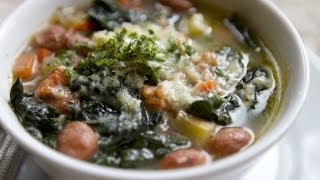 Borlotti Bean and Farro Soup with Kale  Fresh P [upl. by Nnylirej]