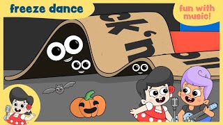 Halloween Freeze Dance  Halloween dance songs  RockaBetty songs for kids [upl. by Kerstin]