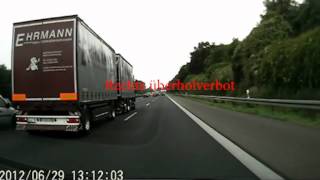 Autobahn Rechts überholen nicht erlaubt [upl. by Aleira]