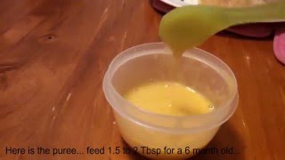 Golden Peach puree  Fruit purees for babies 6 months babies  stage 1 babyfoodrecipes [upl. by Naelopan]