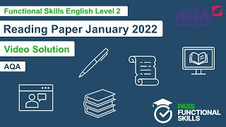 Pass Functional Skills  AQA Reading January 2022 Level 2 Video Solution [upl. by Daffy]