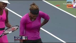 Venus WilliamsSerena Williams vs Arantxa Parra SantonjaJulia Goerges 2009 US Open R1 Highlights [upl. by Enyalb831]