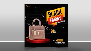 How to Create Black Friday Sale Flyer Design For Social Media on a Smartphone Using pixellab App [upl. by Strephon142]