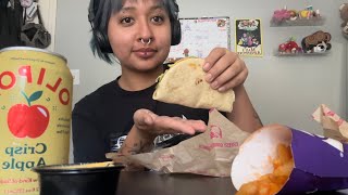 Eating Taco Bell ASMRMUKBANG 🌮🍟😜 [upl. by Ylahtan]