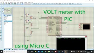 how to make a simulation of dc voltmeter with pic microcontroller in proteus using microC [upl. by Llehcear554]