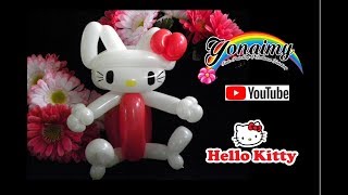 COMO HACER A HELLO KITTY  HOW TO MAKE A HELLO KITTY BALLOON [upl. by Zelten]