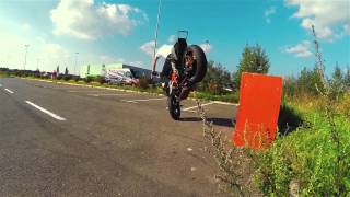 RokOnTrickBox  180° stoppie wall stall  KTM 690 Duke  Rok Bagoros [upl. by Lahcear188]