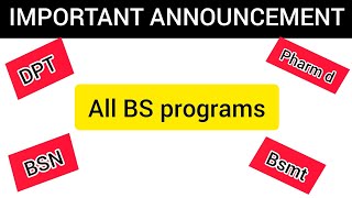 Important announcement regarding BS programsadmission 2025duhsjsmulumhs [upl. by Jar783]