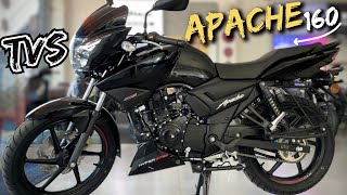 2025 Apache 160🚀 Z Black ⚫ colour  TVS Apache 160 2v⚡Detailed Review✅  Harsh verma [upl. by Fayre]