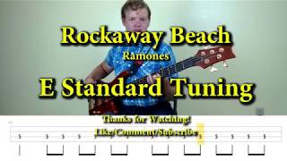 Rockaway Beach  Ramones Bass Cover with Tabs [upl. by Nordin259]