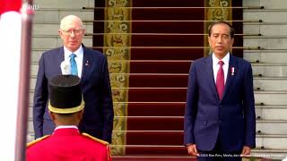 🇭🇲🇮🇩 Australia and Indonesia National Anthem  Governor General David Hurley State Visit 2024 [upl. by Ivor]