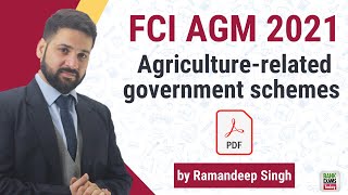 FCI AGM 2021  Agriculture Related Schemes PDF [upl. by Reerg]