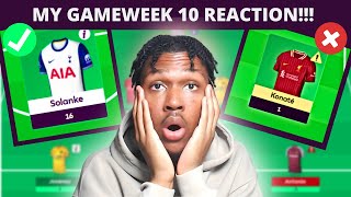 SOLANKE MASTERCLASS🤩🤩 My FPL Gameweek 10 Reaction  Fantasy Premier League 2425 [upl. by Yblok]