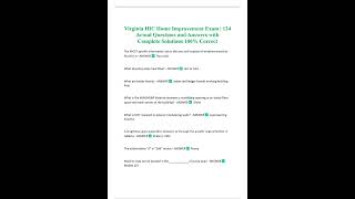 Virginia HIC Home Improvement Exam  124 Actual Questions and Answers with Complete Solutions [upl. by Anaert]