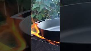 🔥CAST IRON PAN on the GRILL…🔥 grill autumn chill 2024 castironcooking [upl. by Ripp540]