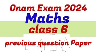 Class 6 maths onam exam model question paper 2024 [upl. by Sorci]