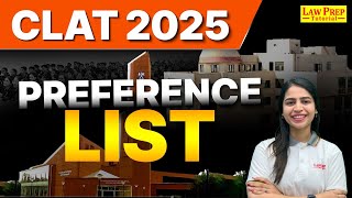 CLAT 2025  NLU Preference List  Preference List for CLAT 2025  Complete Details [upl. by Brandice137]