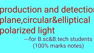 production and detection of circularlyelliptically polarized light [upl. by Strang]