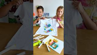 Lia und Luca testen einen Airbrush 🖍️😍 kinder basteln kindervideo geschenkideen shorts [upl. by Anilegna]