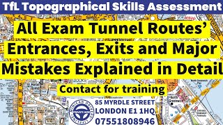 All tunnel routes and major mistakes explained in detail London TfL Topographical Skills Assessment [upl. by Licastro924]