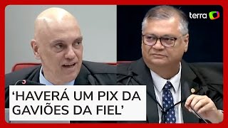 Moraes e Dino brincam ao falar sobre dívida do Corinthians no STF ‘Não vou mais te dar as camisas’ [upl. by Nana]